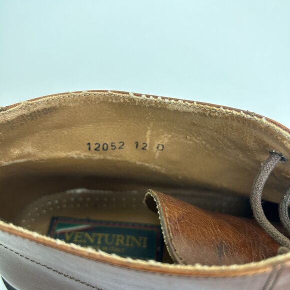 VENTURINI Chukka Boots Mens Sz 12 D Brown Leather Apron Split Toe Vintage Italy main image 5